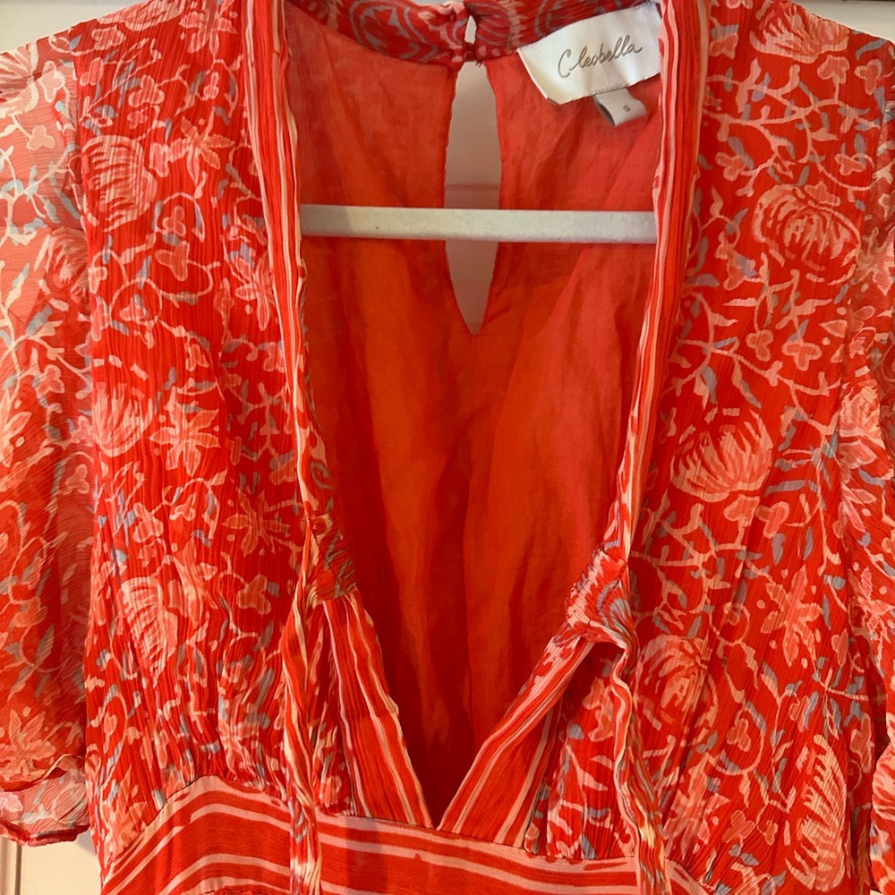 Cleobella Red Floral Maxi Dress